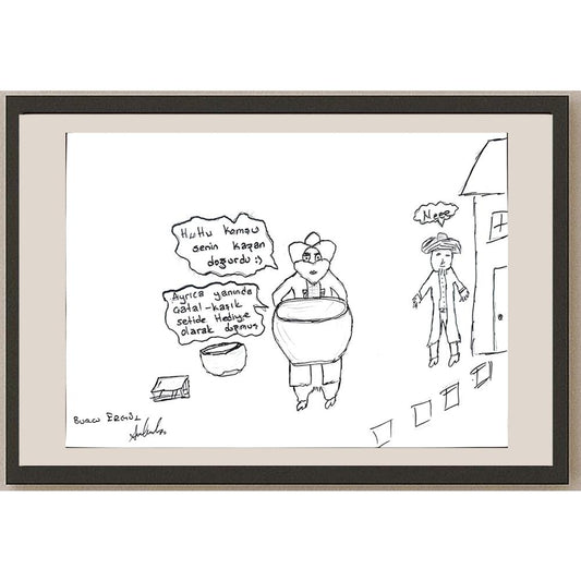 Burcu Ergül 29x21cm Orijinal Karikatür BOD01348