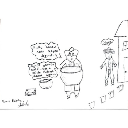 Burcu Ergül 29x21cm Orijinal Karikatür BOD01348