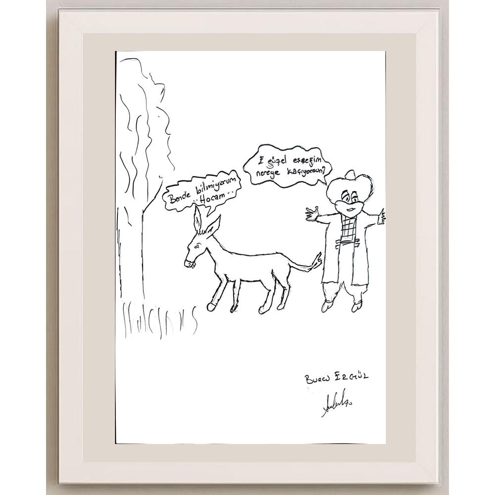 Burcu Ergül 29x21cm Orijinal Karikatür BOD01353