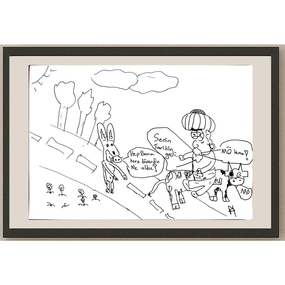 Ata Alp Gündoğdu 29x21cm Orijinal Karikatür BOD01365
