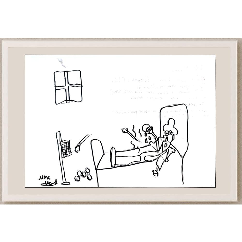Ufuk Mergen 29x21cm Orijinal Karikatür BOD01389