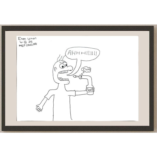 Eren Uman 35x25cm Orijinal Karikatür BOD01390