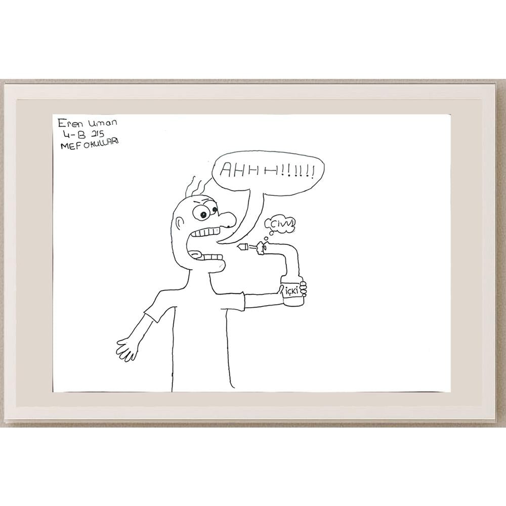 Eren Uman 35x25cm Orijinal Karikatür BOD01390