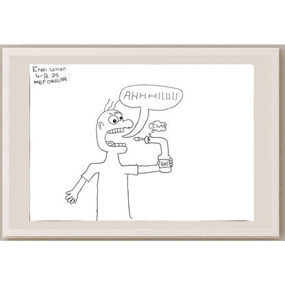 Eren Uman 35x25cm Orijinal Karikatür BOD01390