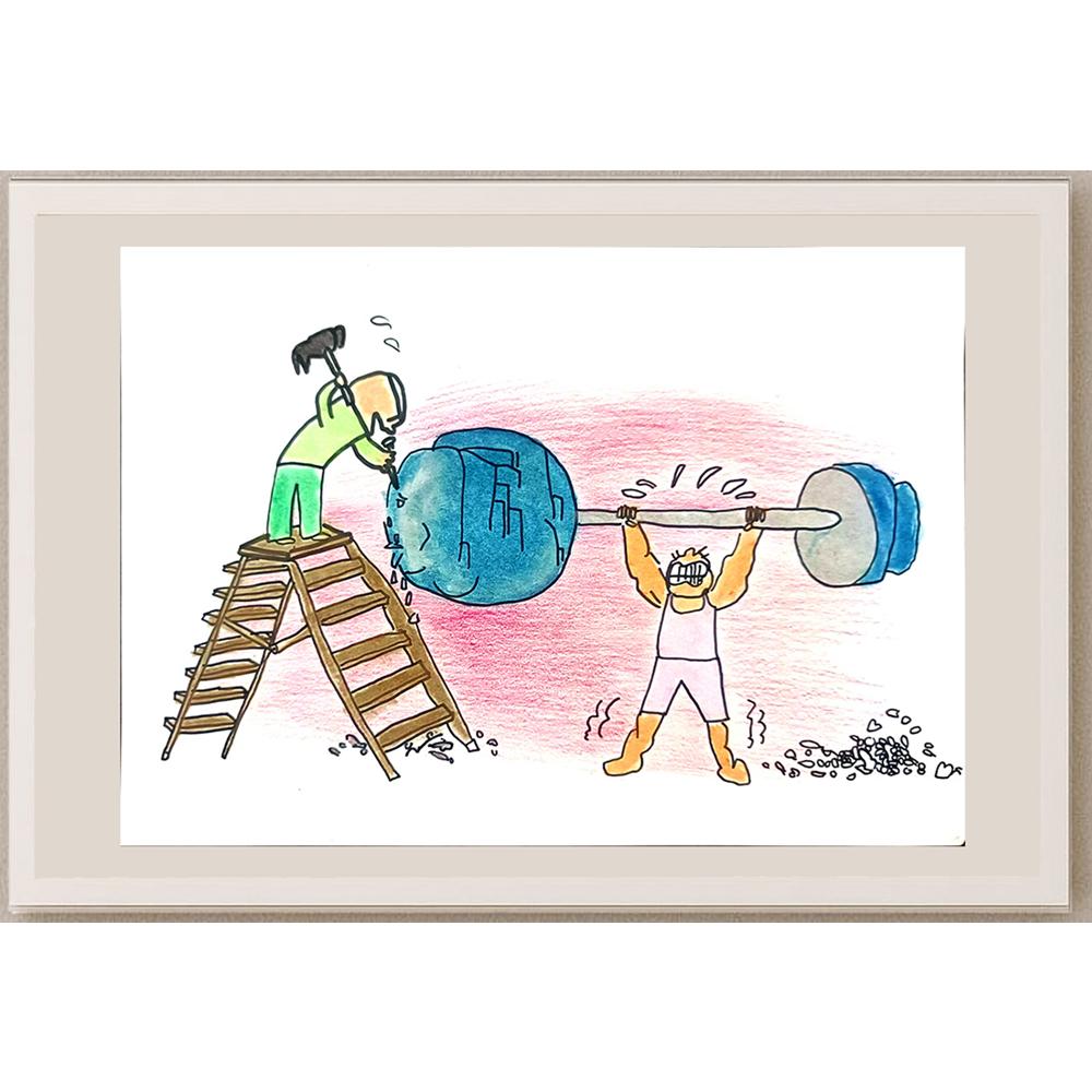 Zhang Si Qi 29x21cm Orijinal Karikatür BOD01415