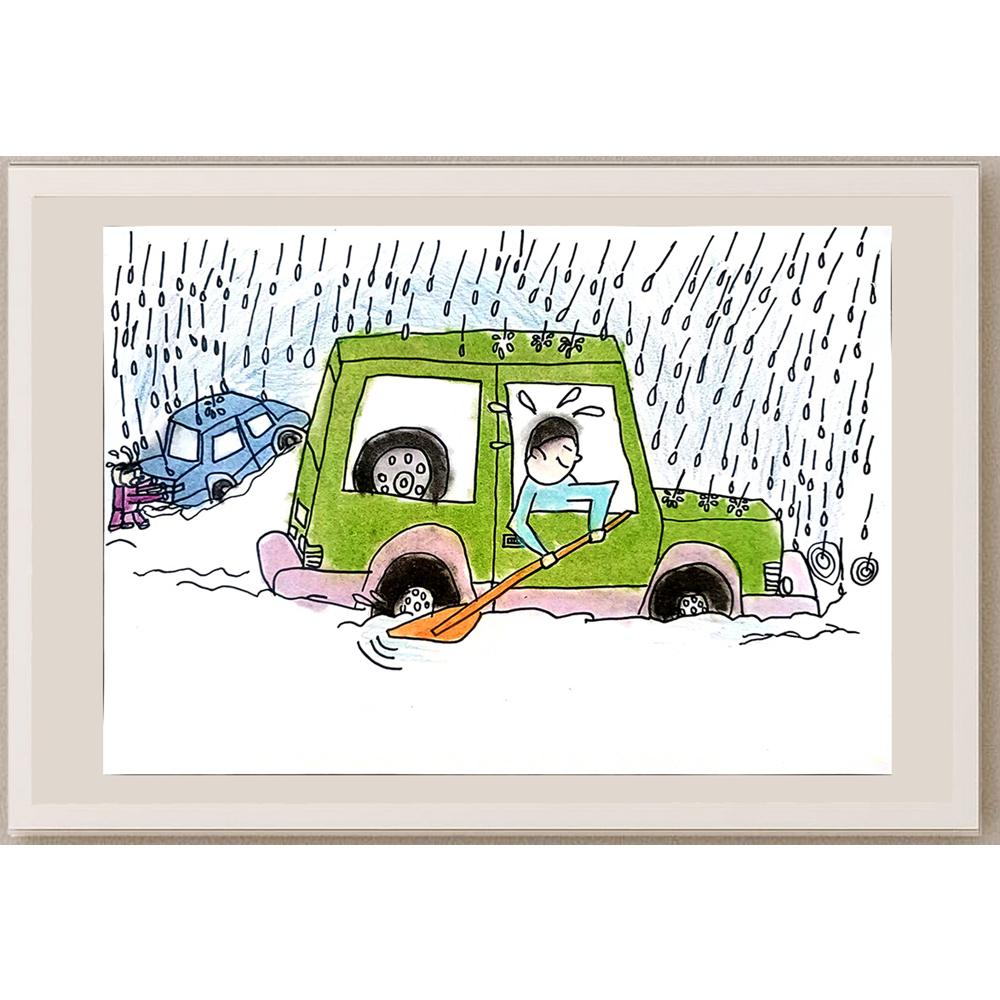 Zhang Si Qi 29x21cm Orijinal Karikatür BOD01435