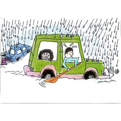 Zhang Si Qi 29x21cm Orijinal Karikatür BOD01435