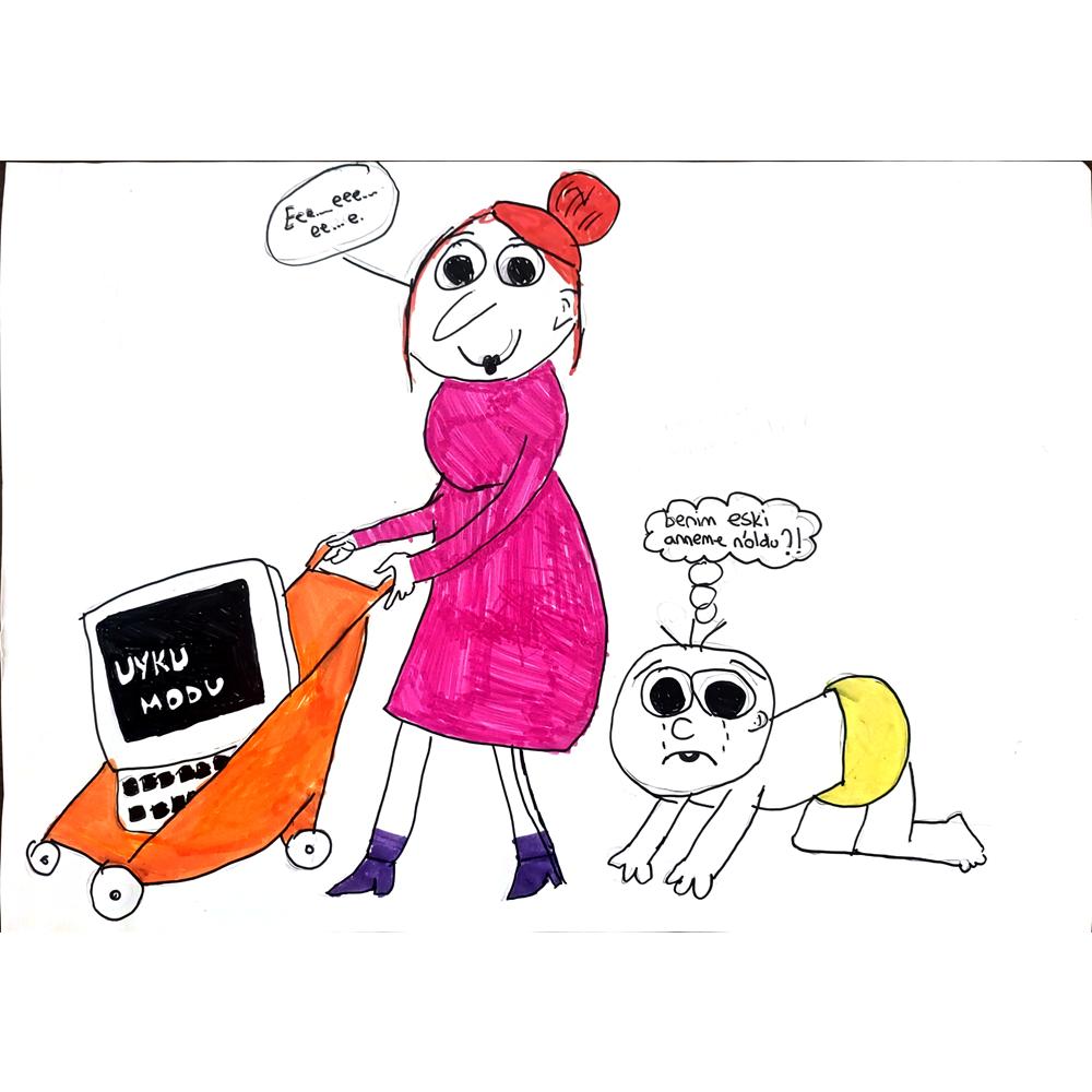 Eylül Eyüböğlu 43x30cm Orijinal Karikatür BOD01437