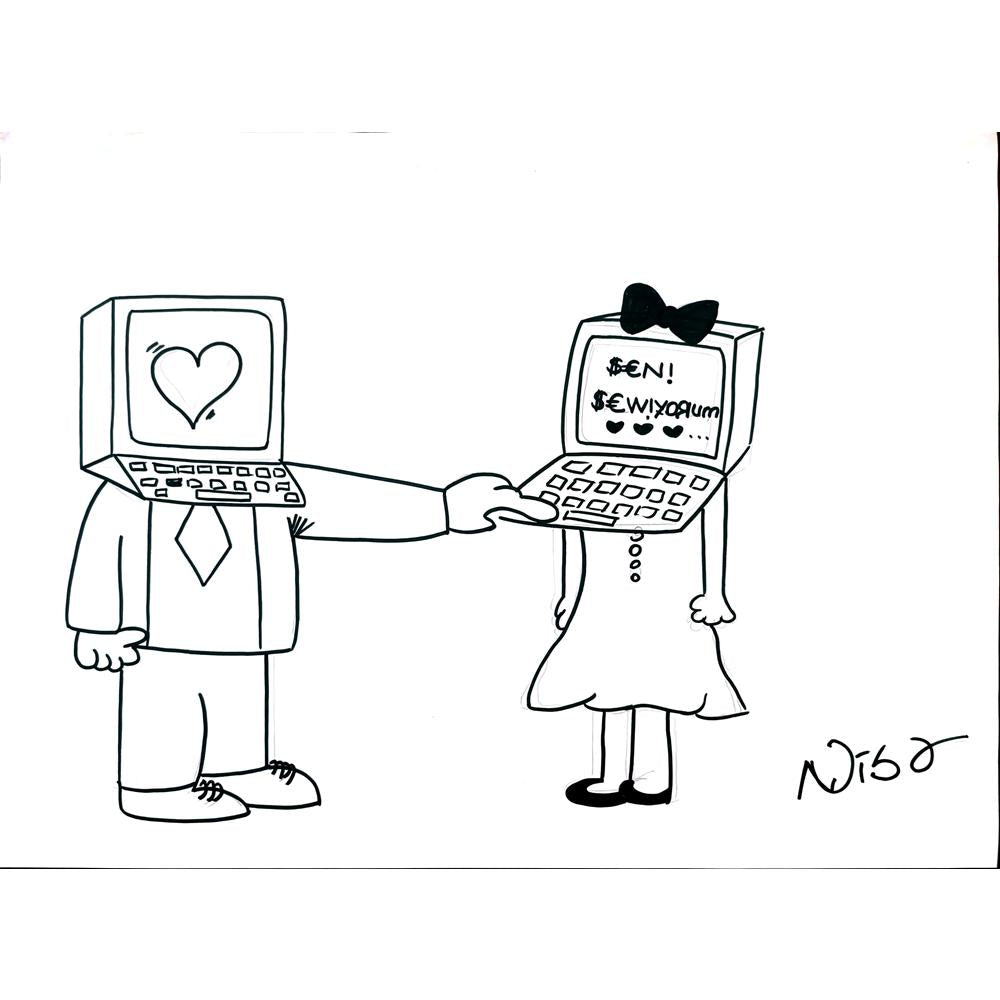 Nisa Bilgen 43x30cm Orijinal Karikatür BOD01441