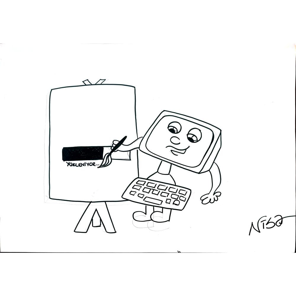 Nisa Bilgen 43x30cm Orijinal Karikatür BOD01446