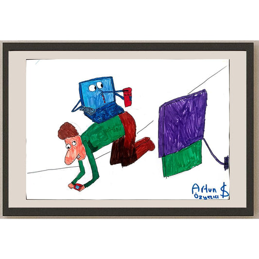 Artun Özyazıcı 43x30cm Orijinal Karikatür BOD01453