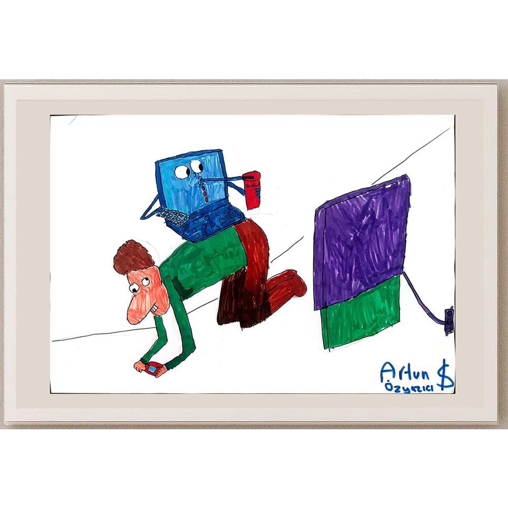 Artun Özyazıcı 43x30cm Orijinal Karikatür BOD01453