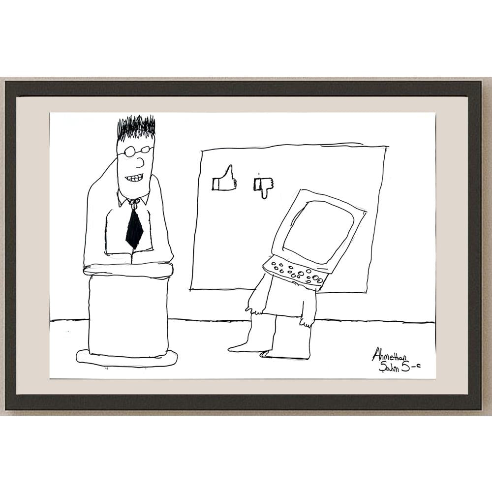 Ahmethan Şahin 43x30cm Orijinal Karikatür BOD01456