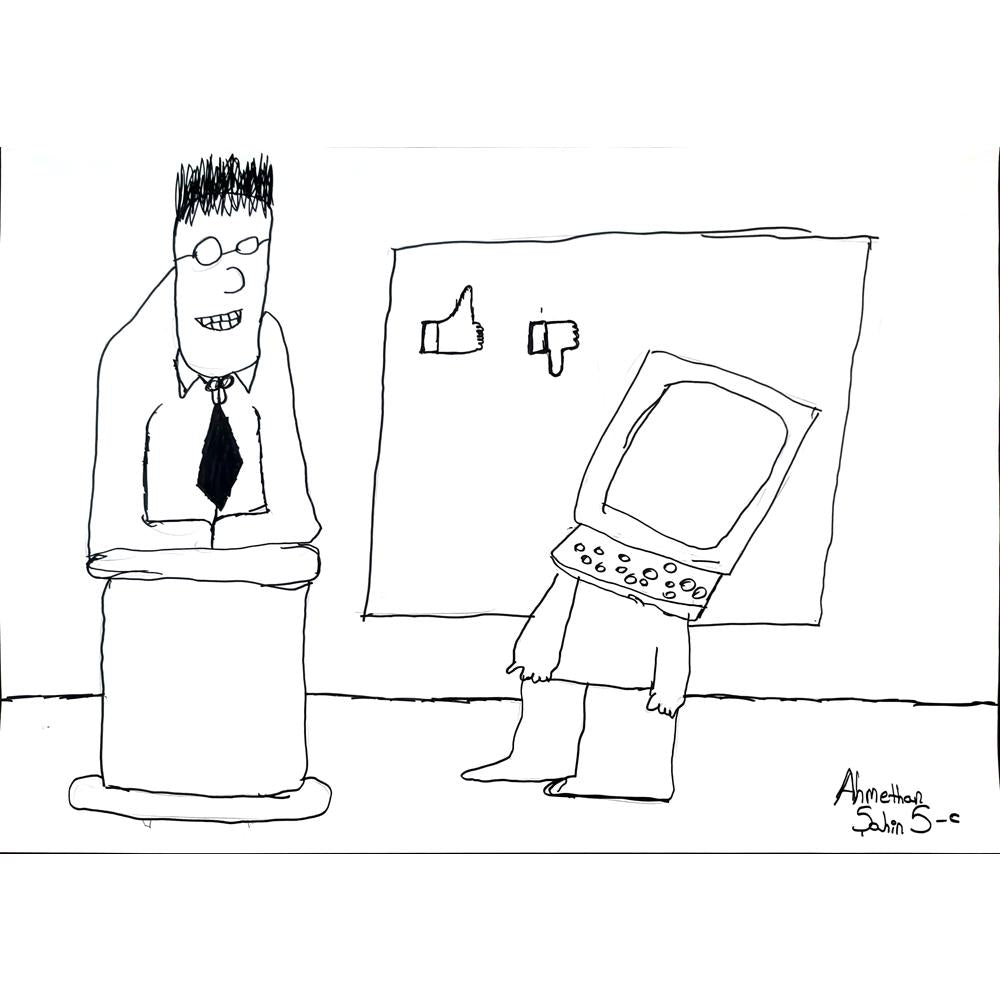 Ahmethan Şahin 43x30cm Orijinal Karikatür BOD01456