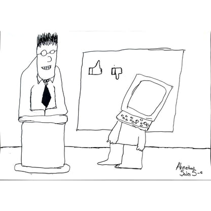 Ahmethan Şahin 43x30cm Orijinal Karikatür BOD01456