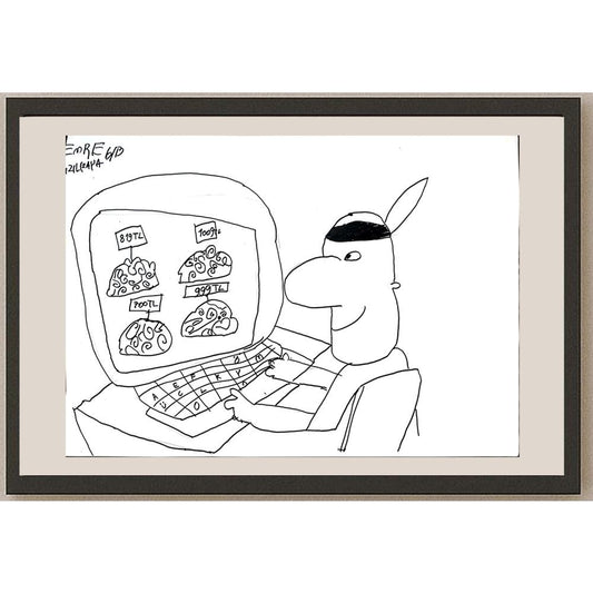 Emre Kızılkaya 43x30cm Orijinal Karikatür BOD01457