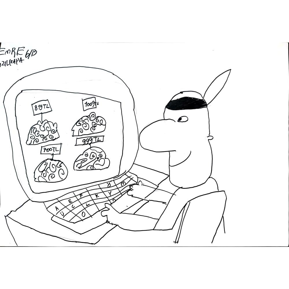 Emre Kızılkaya 43x30cm Orijinal Karikatür BOD01457