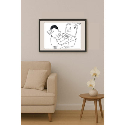 Yavuz Yazıcı 43x30cm Orijinal Karikatür BOD01459