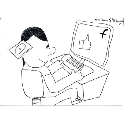 Yavuz Yazıcı 43x30cm Orijinal Karikatür BOD01459