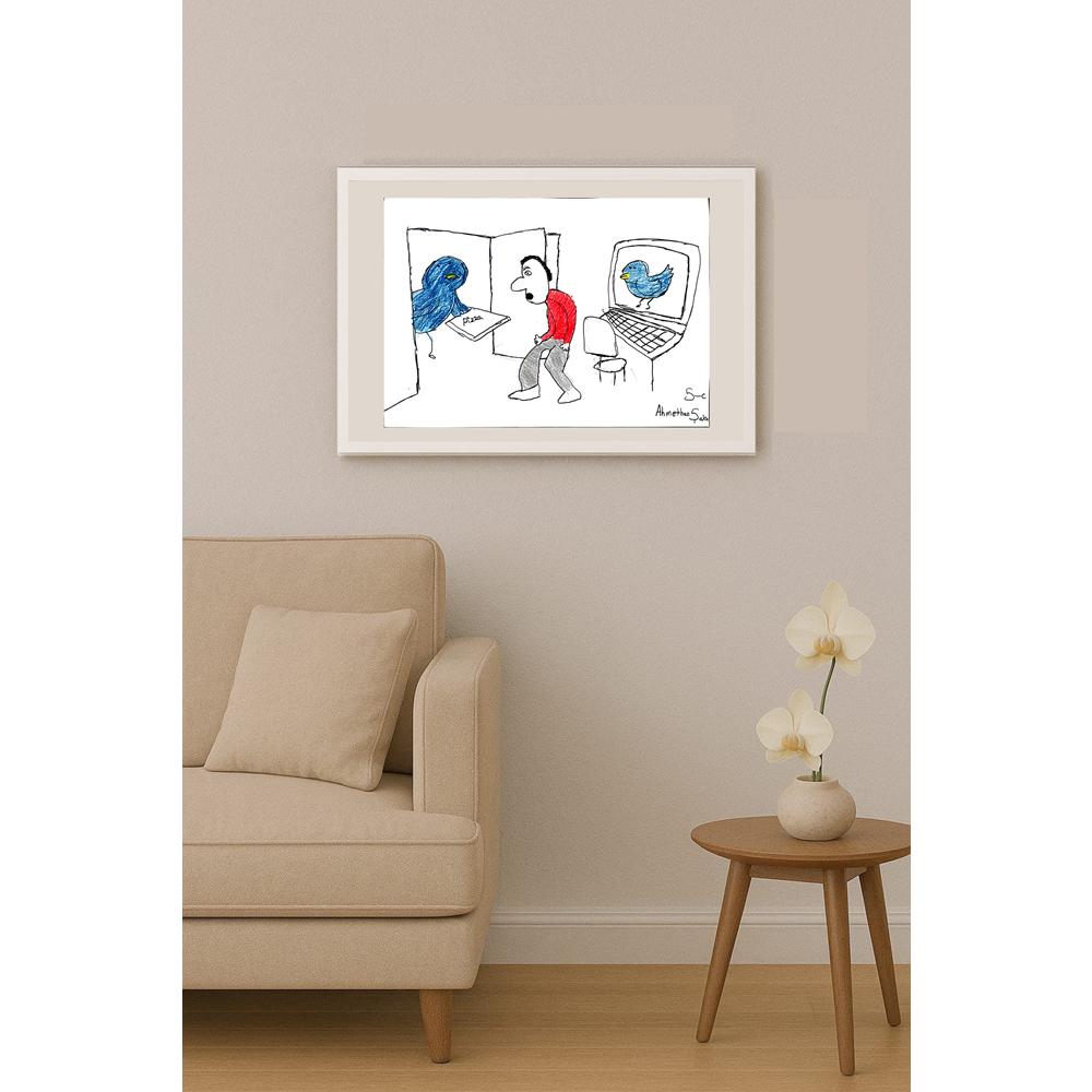 Ahmethan Şahin 43x30cm Orijinal Karikatür BOD01463