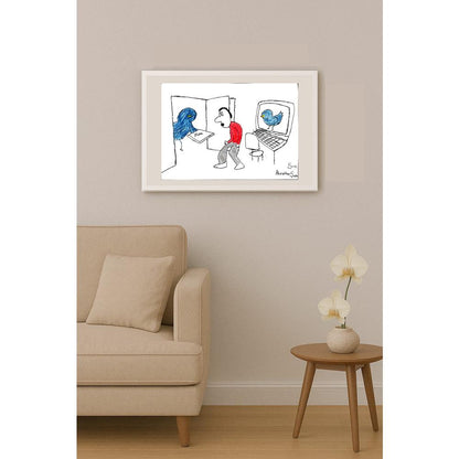 Ahmethan Şahin 43x30cm Orijinal Karikatür BOD01463