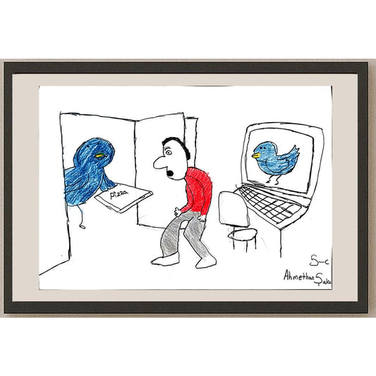 Ahmethan Şahin 43x30cm Orijinal Karikatür BOD01463