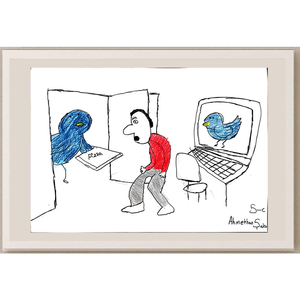 Ahmethan Şahin 43x30cm Orijinal Karikatür BOD01463