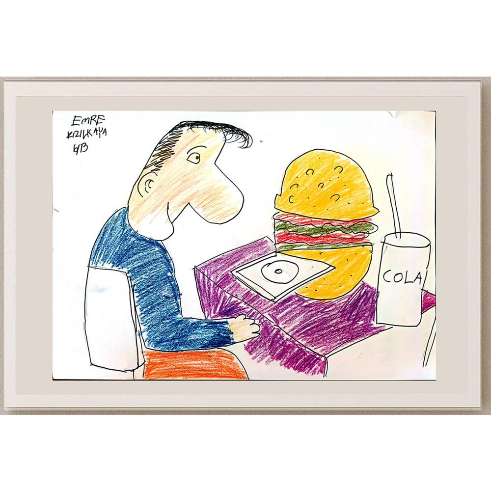 Emre Kızılkaya 43x30cm Orijinal Karikatür BOD01464