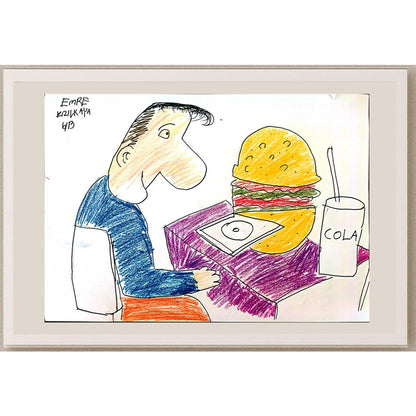 Emre Kızılkaya 43x30cm Orijinal Karikatür BOD01464