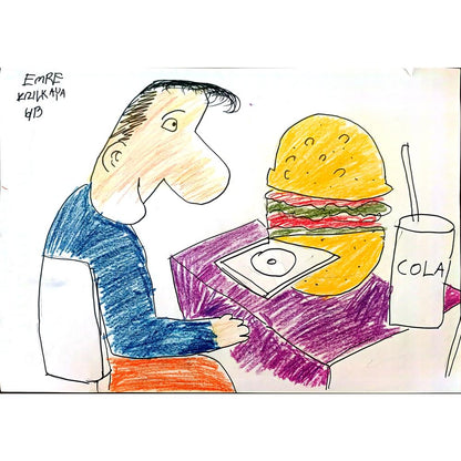 Emre Kızılkaya 43x30cm Orijinal Karikatür BOD01464