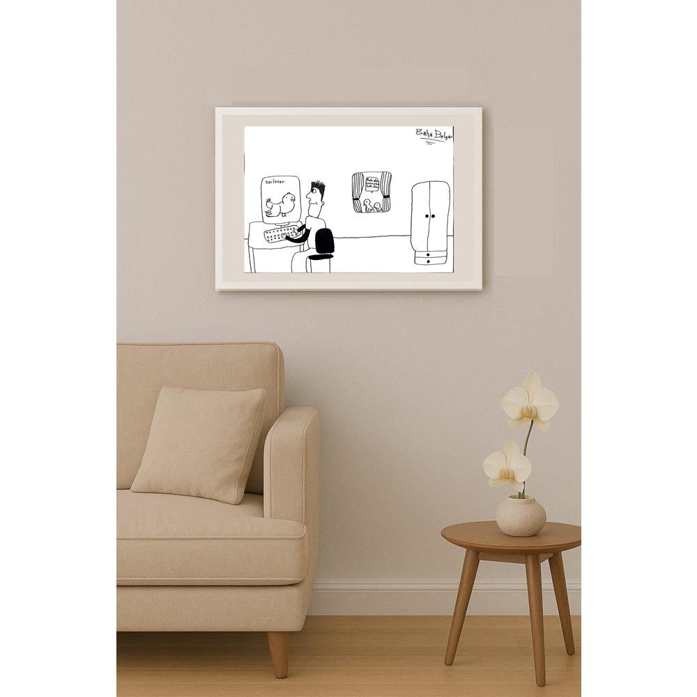 Baha Belge 43x30cm Orijinal Karikatür BOD01465