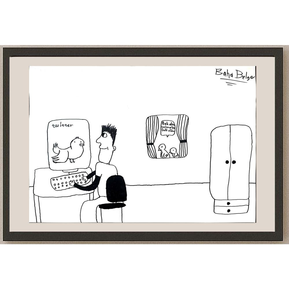 Baha Belge 43x30cm Orijinal Karikatür BOD01465