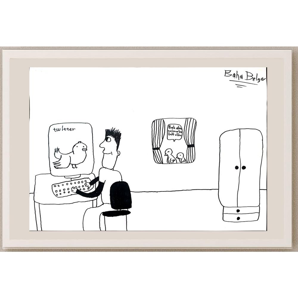 Baha Belge 43x30cm Orijinal Karikatür BOD01465