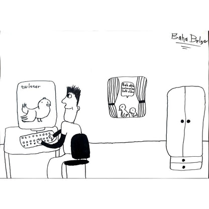 Baha Belge 43x30cm Orijinal Karikatür BOD01465