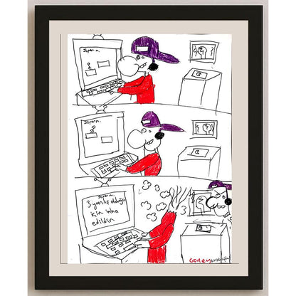 Güney Karakaşoğlu 43x30cm Orijinal Karikatür BOD01467