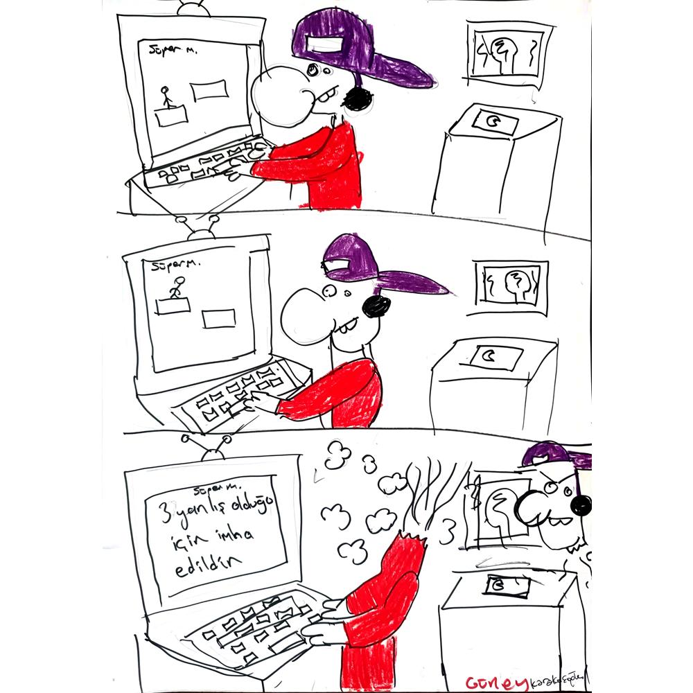 Güney Karakaşoğlu 43x30cm Orijinal Karikatür BOD01467