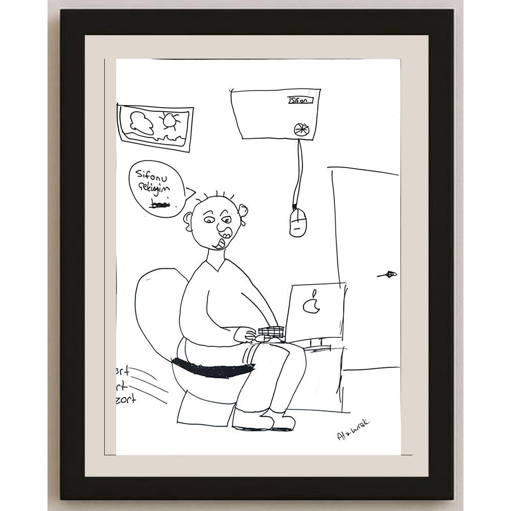 Ata Burak Akgürle 43x30cm Orijinal Karikatür BOD01468