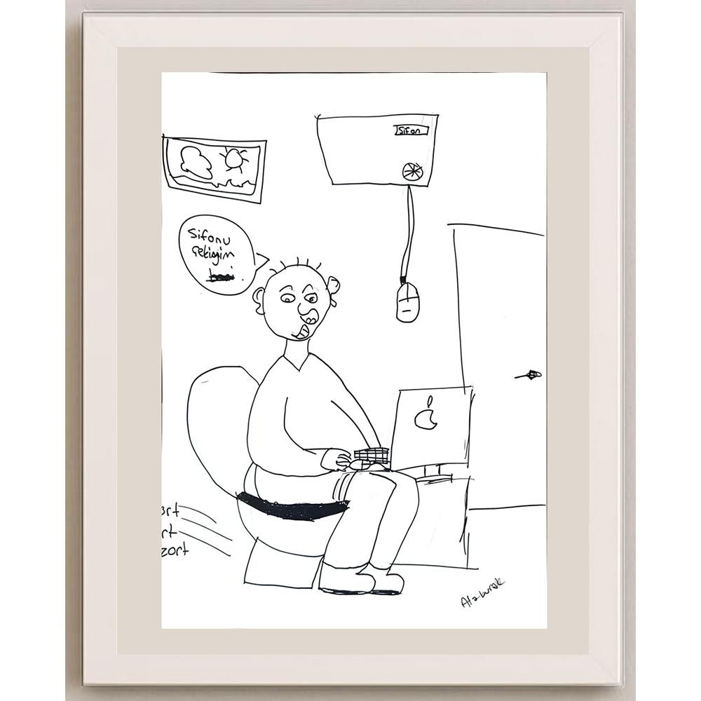 Ata Burak Akgürle 43x30cm Orijinal Karikatür BOD01468