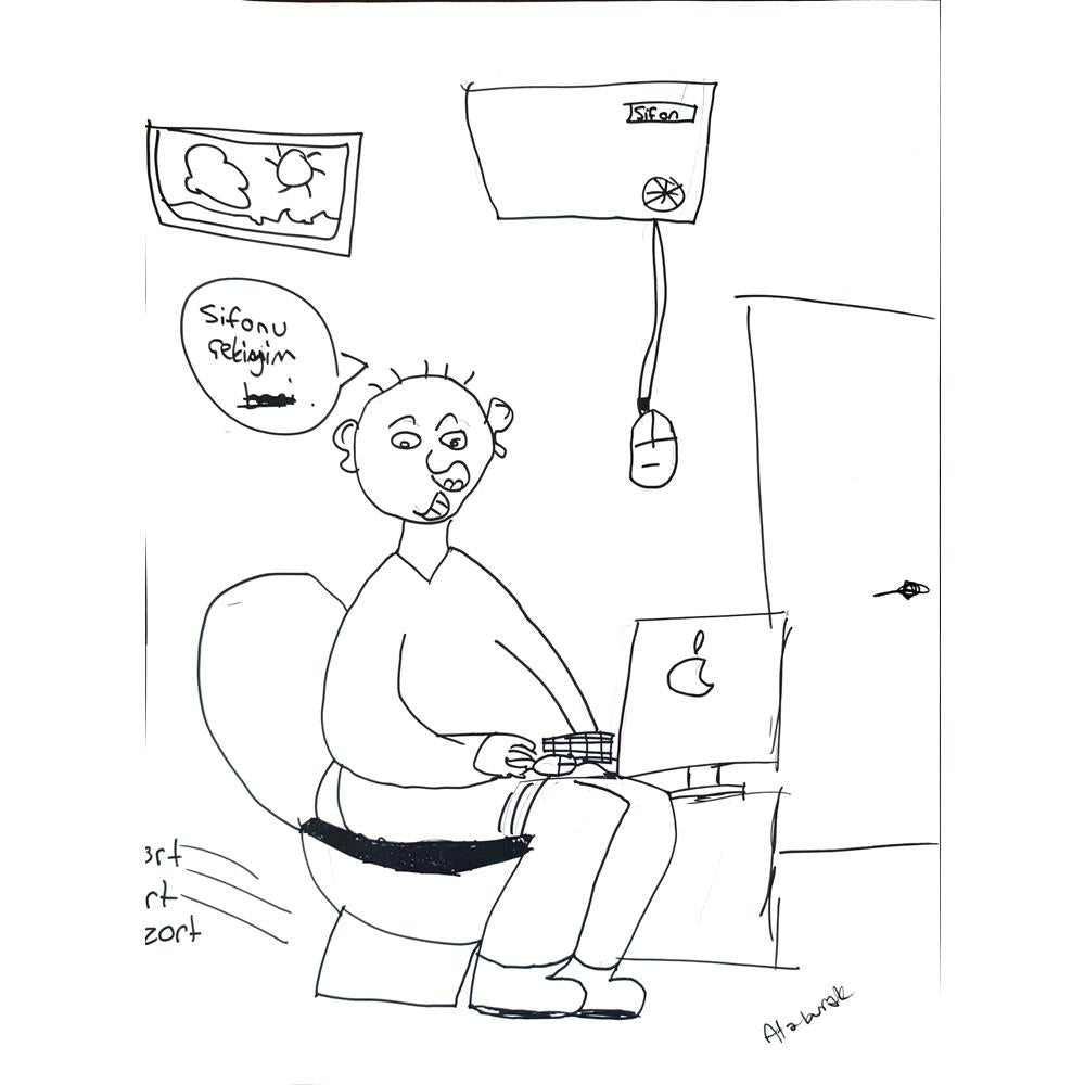 Ata Burak Akgürle 43x30cm Orijinal Karikatür BOD01468