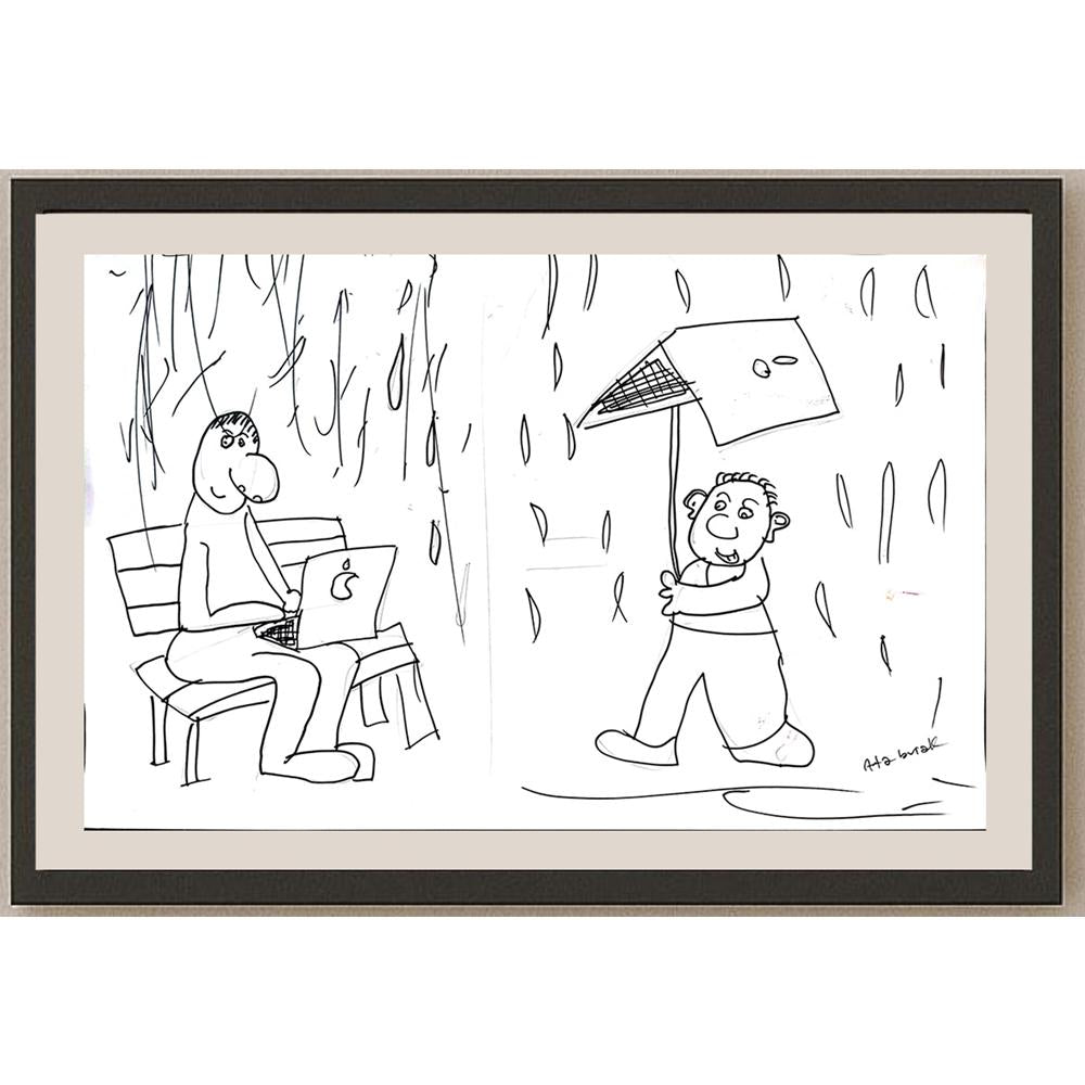 Ata Burak Akgürle 43x30cm Orijinal Karikatür BOD01469