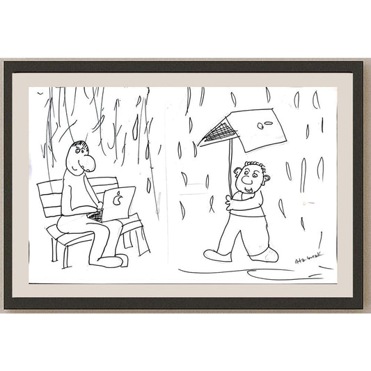 Ata Burak Akgürle 43x30cm Orijinal Karikatür BOD01469