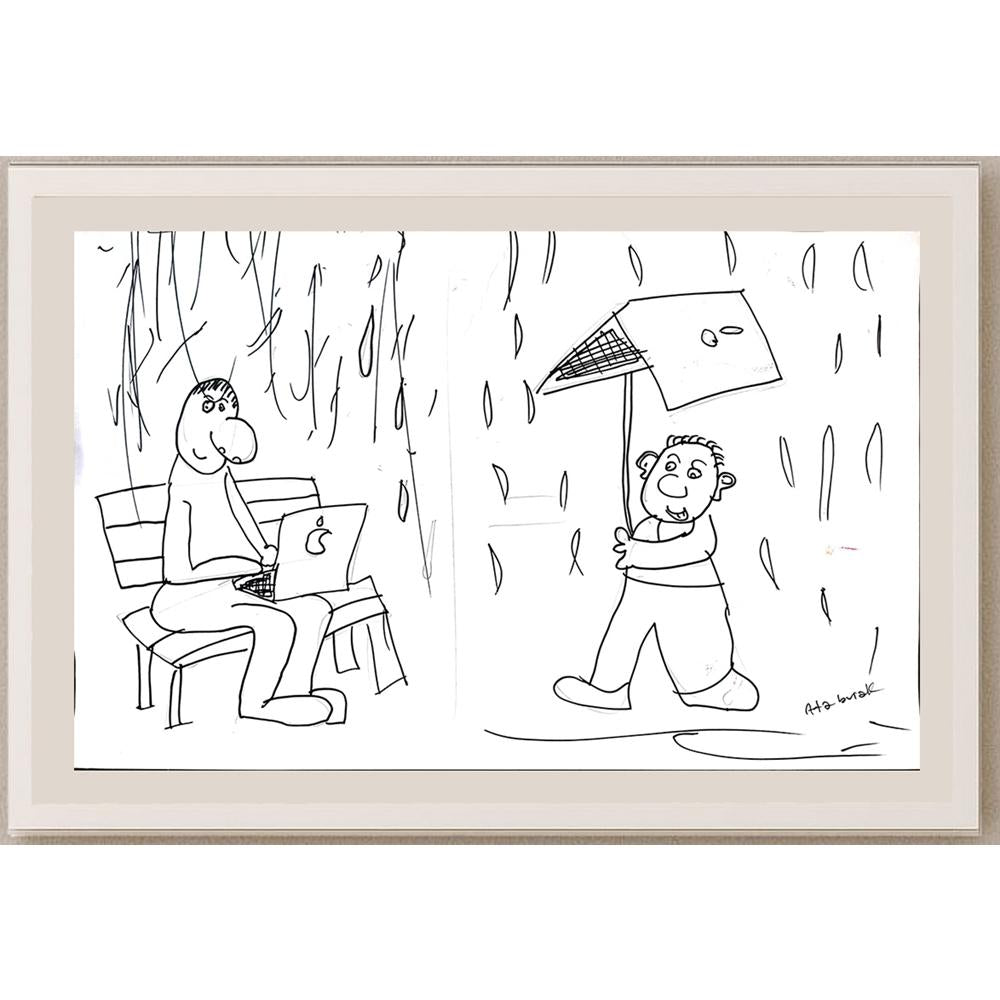 Ata Burak Akgürle 43x30cm Orijinal Karikatür BOD01469