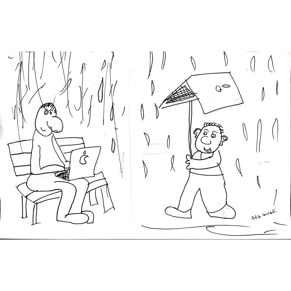 Ata Burak Akgürle 43x30cm Orijinal Karikatür BOD01469