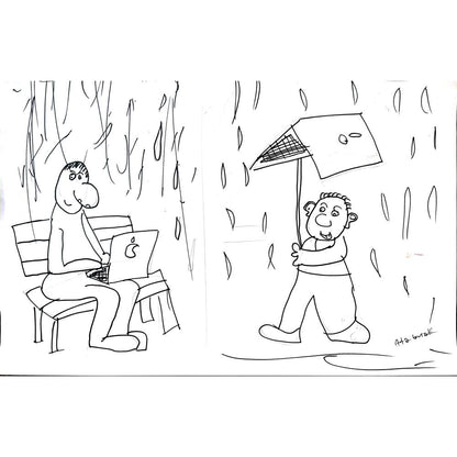 Ata Burak Akgürle 43x30cm Orijinal Karikatür BOD01469