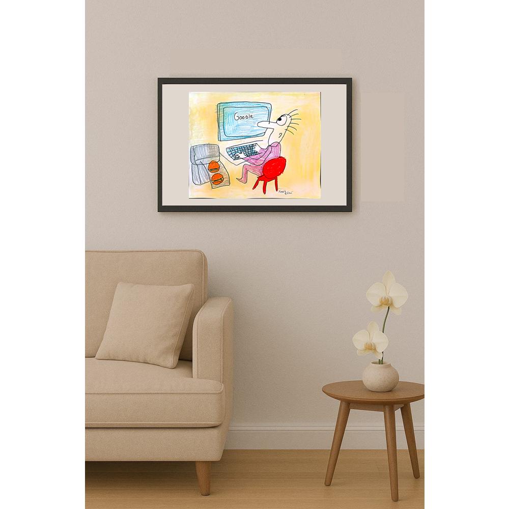 Mert Güler 43x30cm Orijinal Karikatür BOD01470