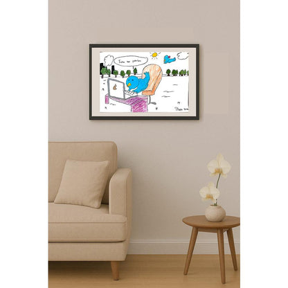 Melih Yuva 43x30cm Orijinal Karikatür BOD01471