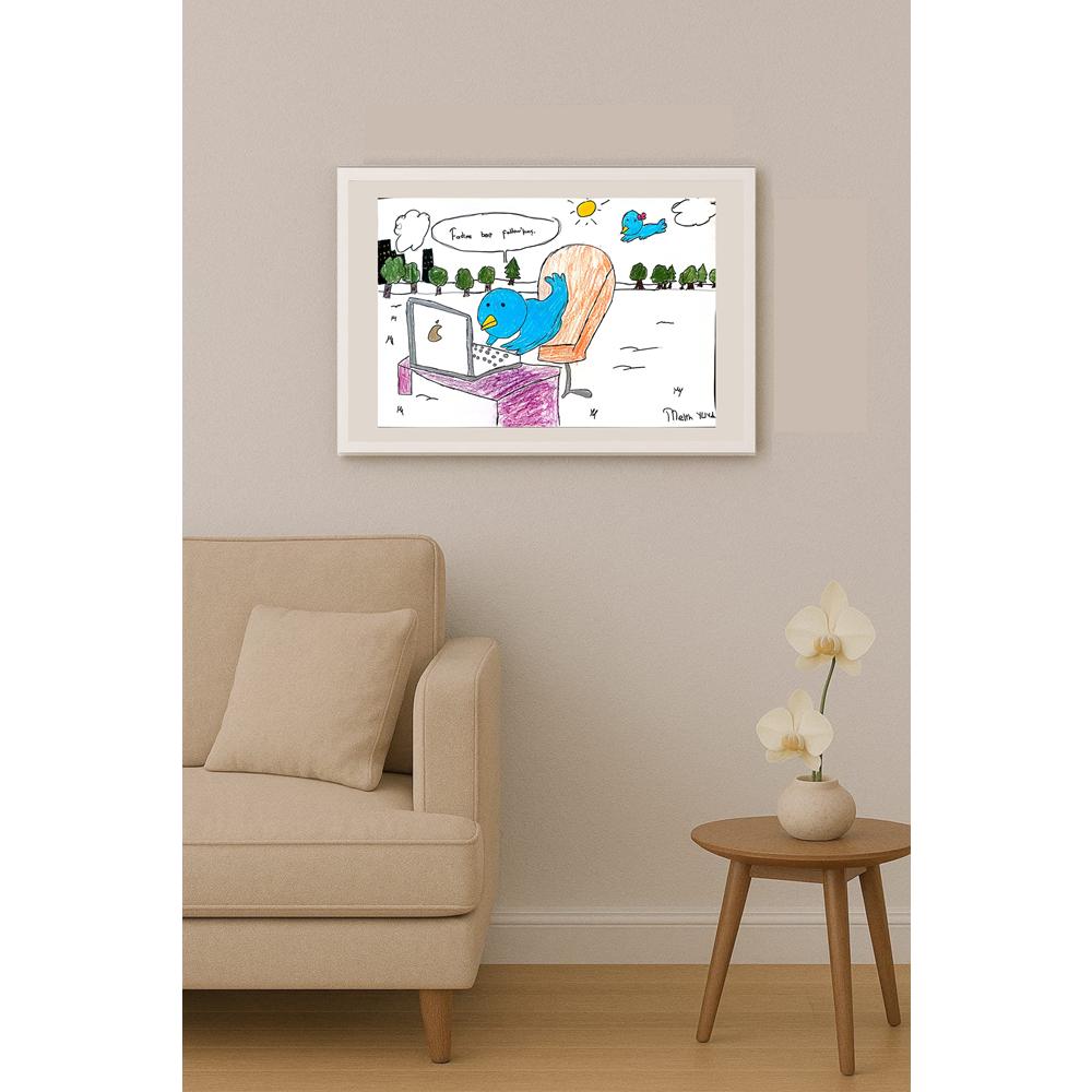 Melih Yuva 43x30cm Orijinal Karikatür BOD01471