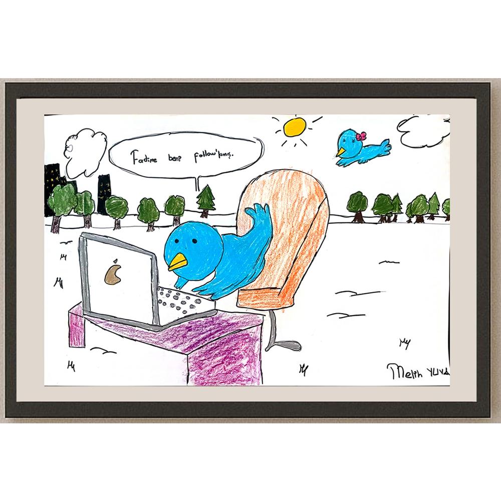 Melih Yuva 43x30cm Orijinal Karikatür BOD01471