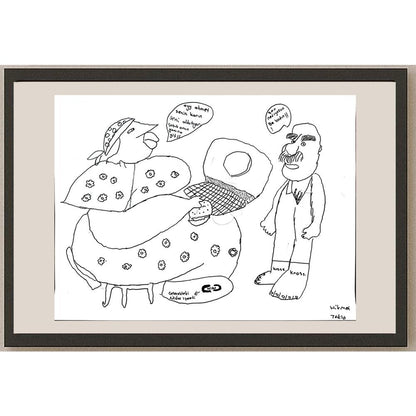 Hikmet Tekin 43x30cm Orijinal Karikatür BOD01473