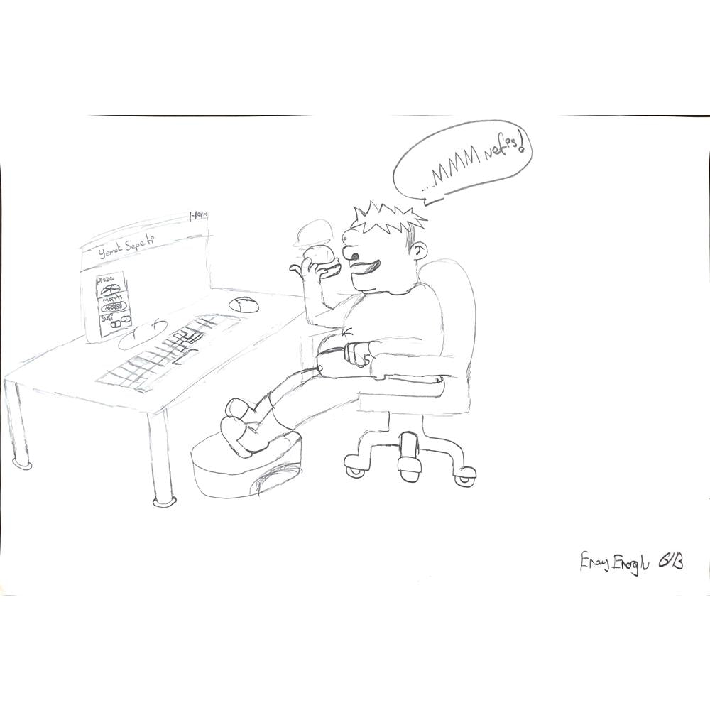 Eray Eroğlu 43x30cm Orijinal Karikatür BOD01475